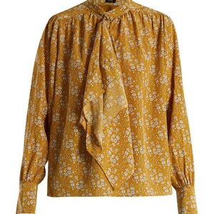 JOSEPH Liberty Floral Print “Cora” Bow Blouse